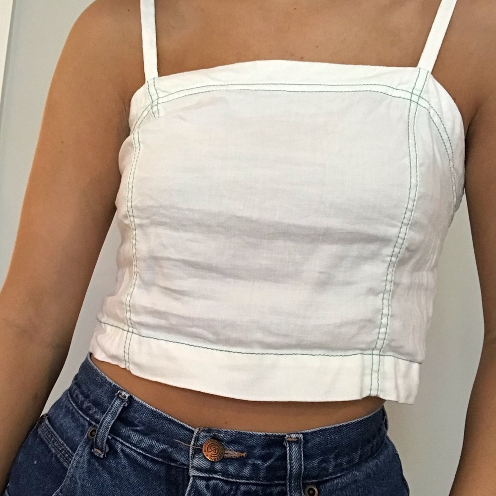 white crop top